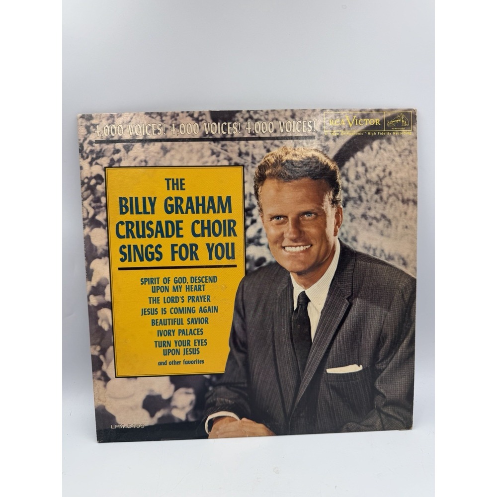 Billy Graham Crusade Choir 4000 Voices LP Record 1962 RCA Victor Gospel 33RPM